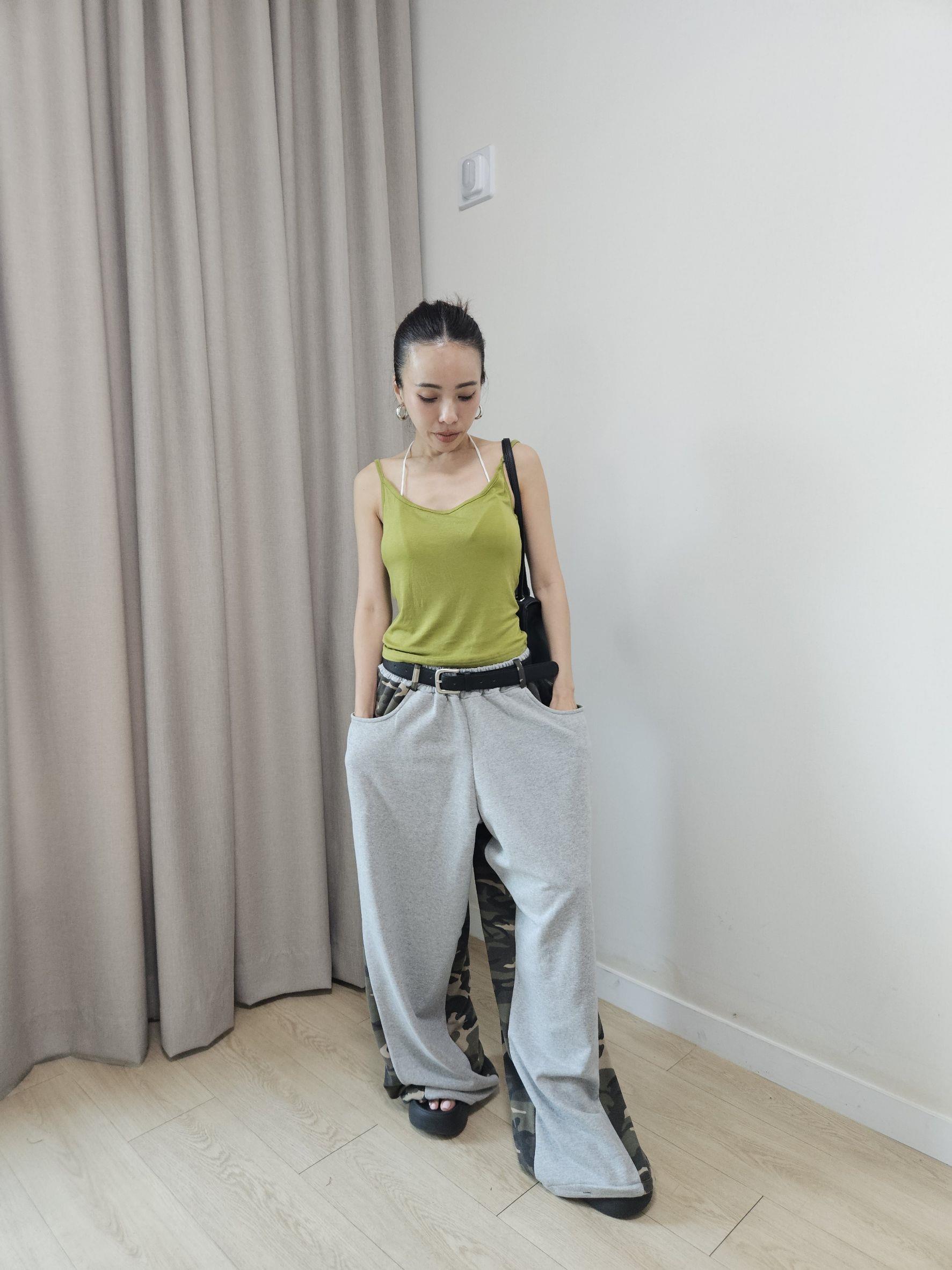 薄款拼接迷彩棉褲